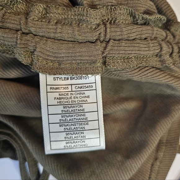 BB Dakota For Steve Madden Ruched Ribbed Long Sleeve Olive Green Mini Dress XS - Picture 9 of 11